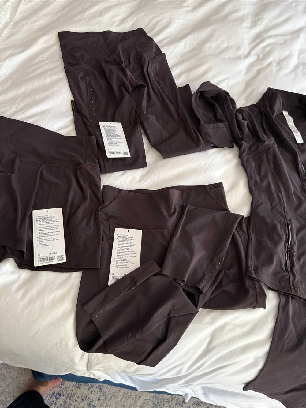 lululemon athletica dark brown activewear set